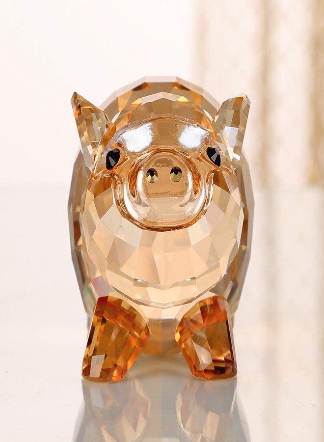 DOJOZ Crystal Pig Zodiac Animal Lovely Cute Piggy Craft Decorations for Home Ornaments Collectible Gifts (Gold) - Image 5